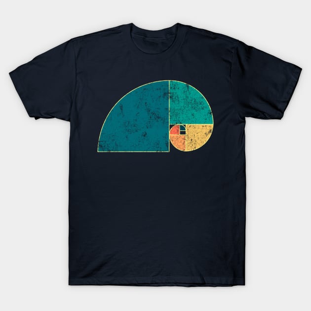 Retro Fibonacci Spiral T-Shirt by vladocar